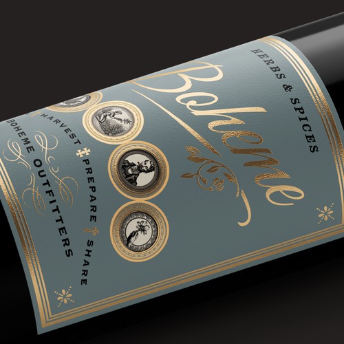 Cannabis packaging with the title 'Boheme Outfitters'