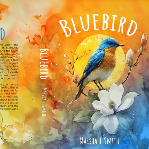 Bird book cover with the title 'Bluebird'