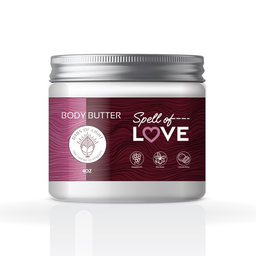 Skincare label with the title 'Body Butter Label for Skincare Line'