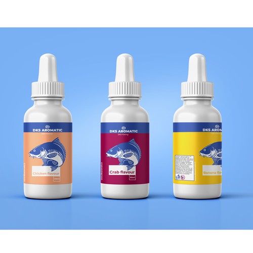 Liquid label with the title 'modern label for food flavor producer'