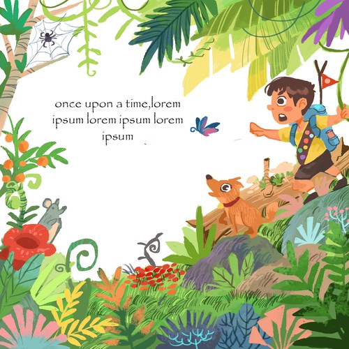 Book artwork with the title 'Children Books Illustration'