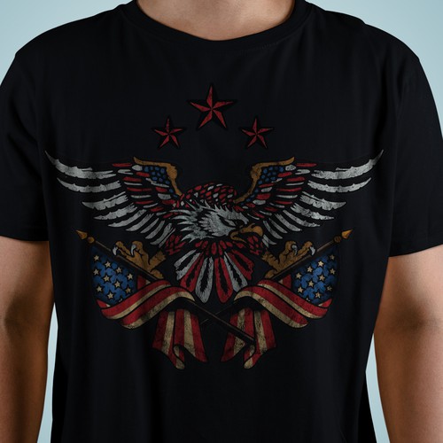 Patriotic t-shirt with the title 'T shirt design'