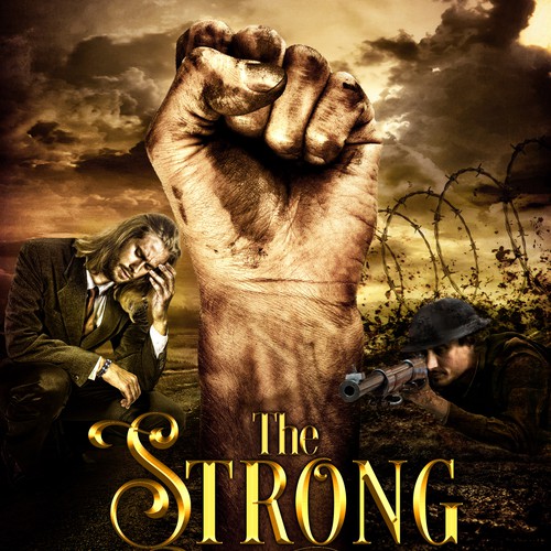 Helmet design with the title 'The Strong Within us - WWI Historical Novel'