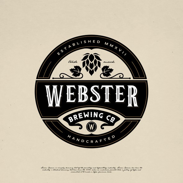 Tap design with the title 'WEBSTER BREWING CO LOGO DESIGN'