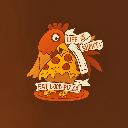 Farm t-shirt with the title 'Farm-Themed Pizza Place T-Shirt Design'