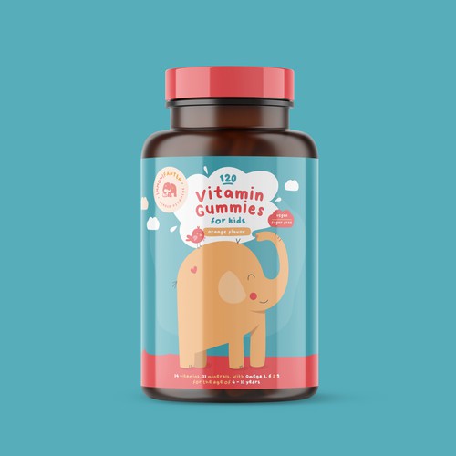 Cute label with the title 'Cute label for Vitamin Gummies'