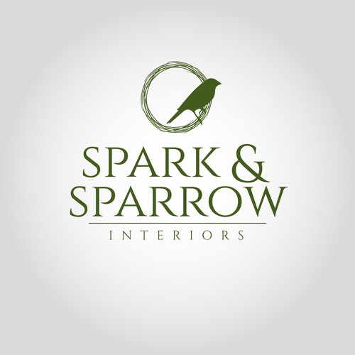 Sparrow logo with the title 'Elegant logo for Interior Decorators'