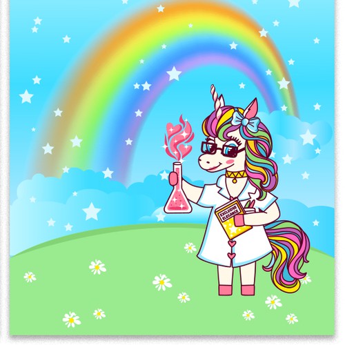 Paper design with the title 'Cartoon Fun Unicorn blanket design!'