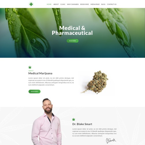 Pharmaceutical website with the title 'Modern Website Design for Cannabis Physician - Dr. Blake Smart'