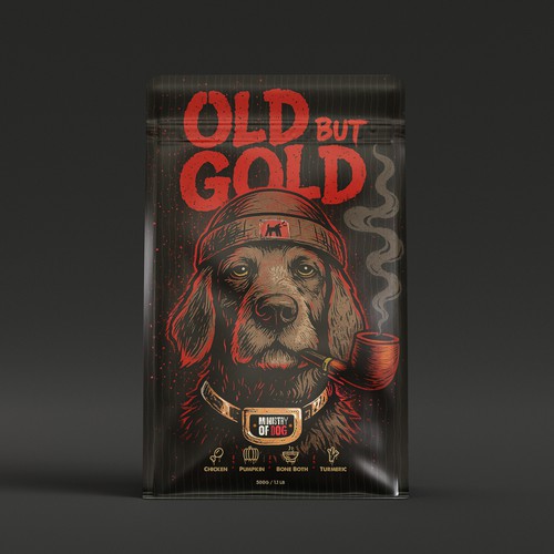 Pet label with the title 'Old But Gold'