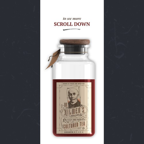 Hipster label with the title 'Dr. Kilmer's Cultured Tea'