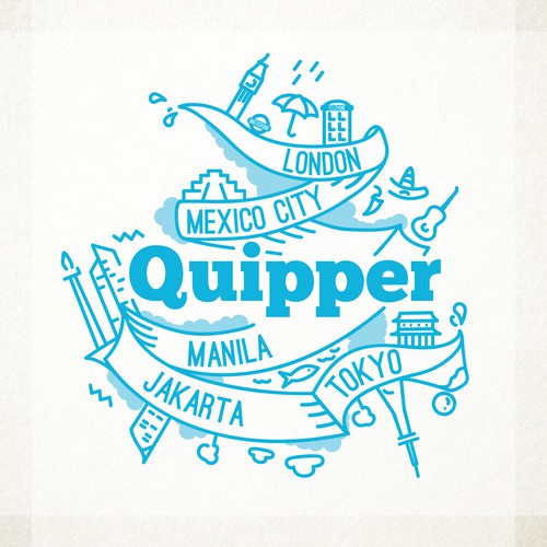 City t-shirt with the title 'T-shirt illustration for Quipper'