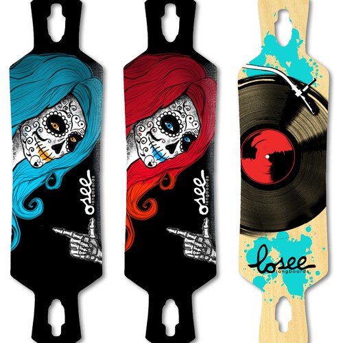 Beard artwork with the title 'Graphics for Losee Longboards '