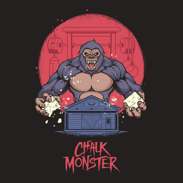 Gorilla t-shirt with the title 'Chalk Monster'