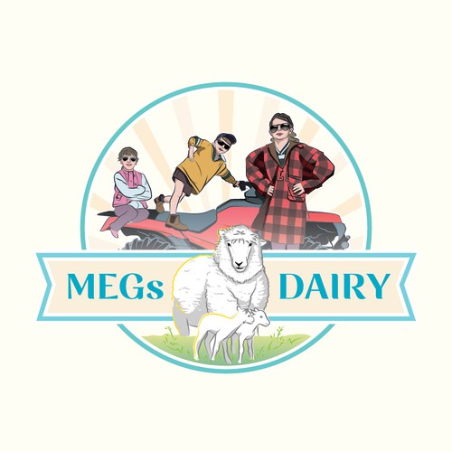 Family business logo with the title 'Logo Concept for a Family-owned Dairy Business'