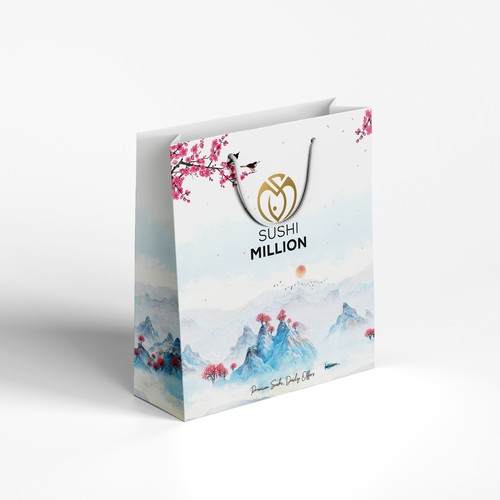 Casual design with the title 'SUSHI Paper Bag for Food Deliveries'