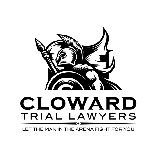 Spear design with the title 'Cloward Trial Lawyers '