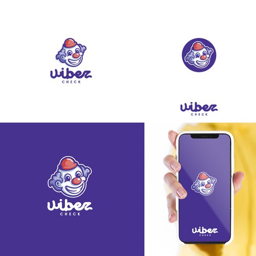 Clown logo with the title 'Simple Modern Logo For App'