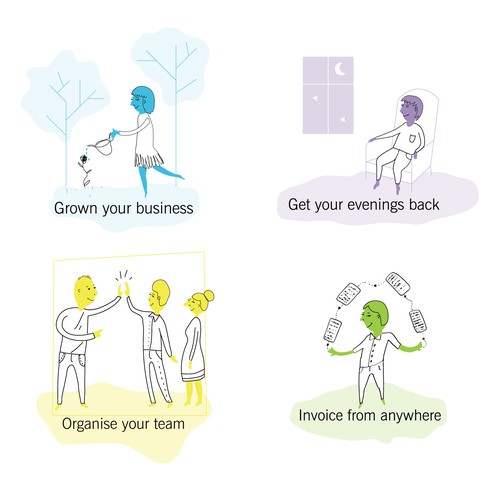 People artwork with the title 'business illustraions'