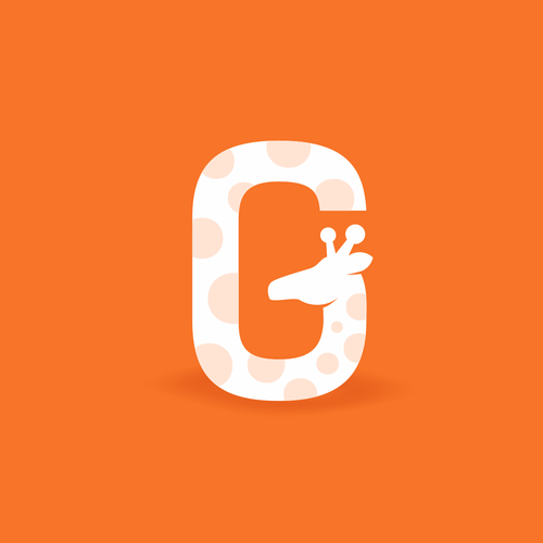 African animal logo with the title 'G giraffe'