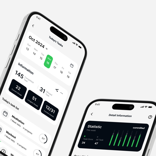 Task design with the title 'Productivity Task app'