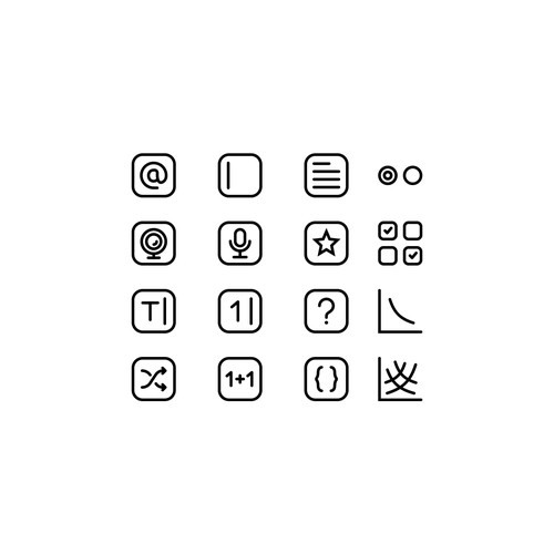 Survey design with the title 'Survey icons'