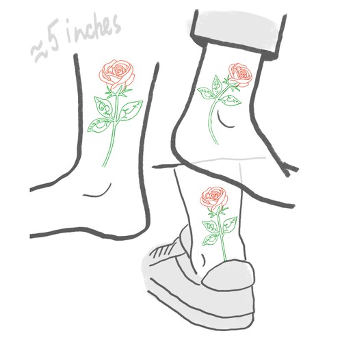 Vine design with the title 'Women ankle tattoo design '