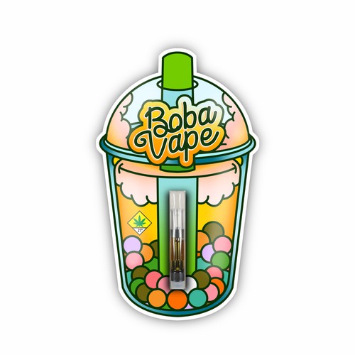 Trippy design with the title 'boba vape psychedelic '