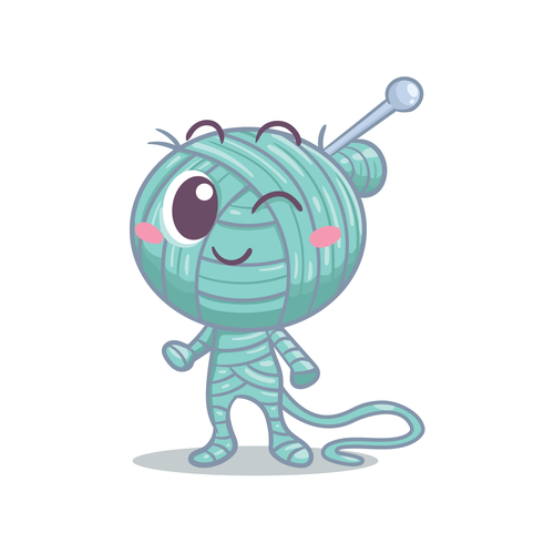 Thread design with the title 'Fun Thread Yarn Ball Mascot design'