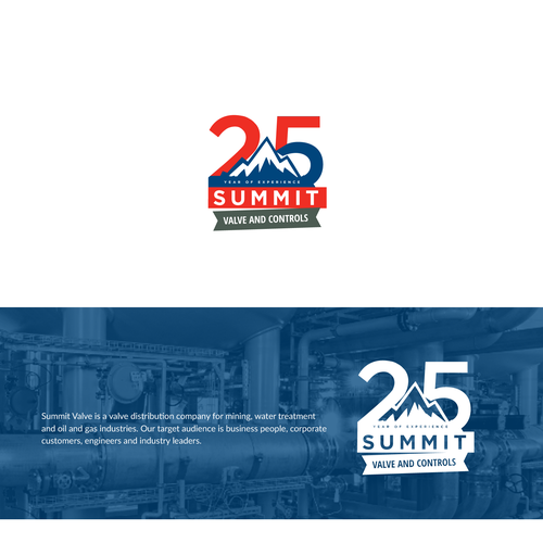 Mining logo with the title 'Summit Valve 25 year logo'