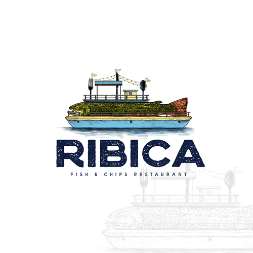 Rough logo with the title 'RIBICA fish & chips'