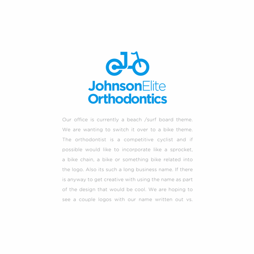 Bike brand with the title 'Johnson Elite Orthodontics'