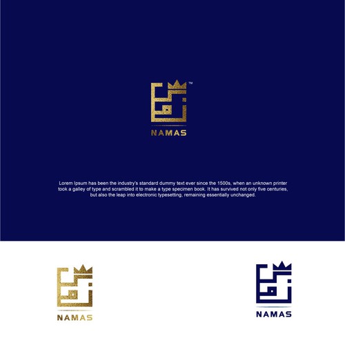Arabic calligraphy design with the title 'NAMAS Logo design '