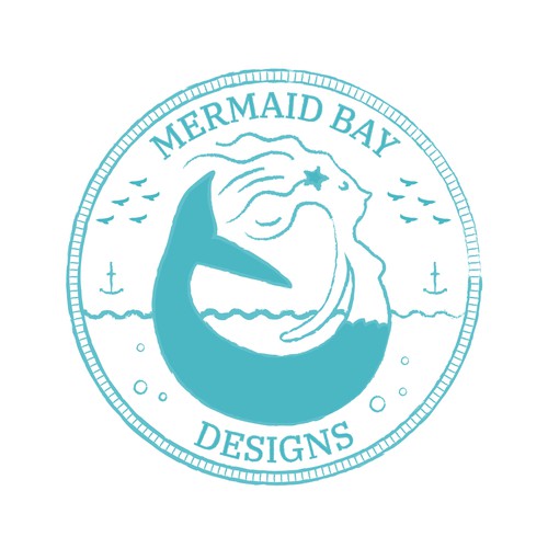 Sketchy logo with the title 'Mermaid Bay Designs Logo'