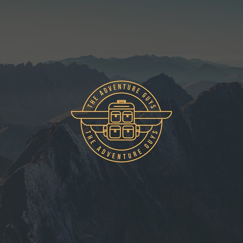 Backpack design with the title 'Logo Concept for The Adventure Guys'