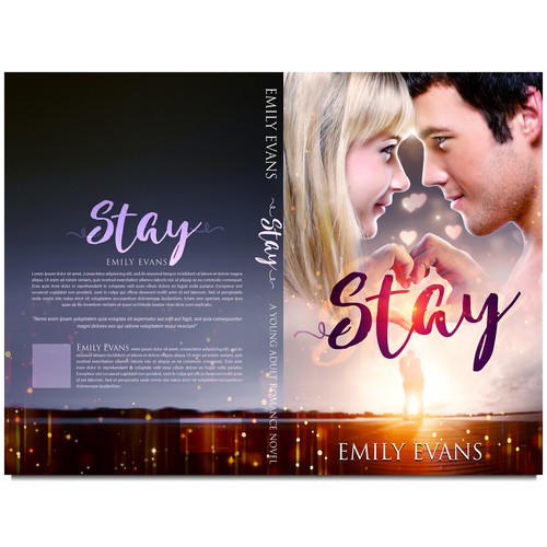 Romantic design with the title 'Book cover STAY'