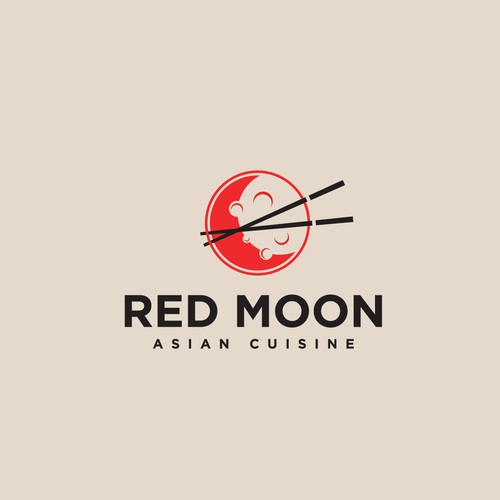 Cuisine logo with the title 'Red Moon'