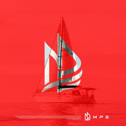 Paint logo with the title 'MPE Yacht Coating Initial Logo Design'