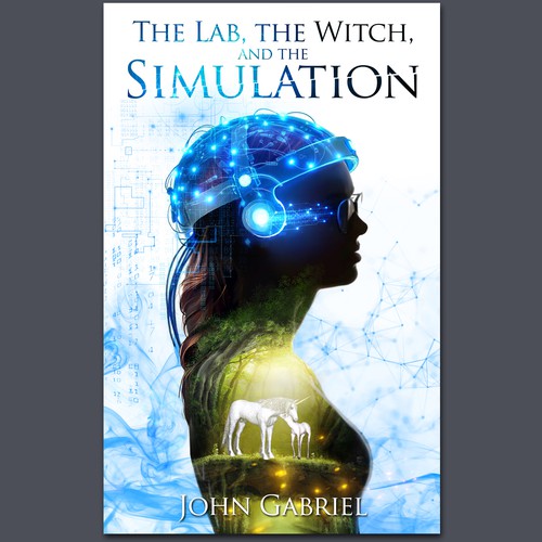 Fantasy book cover with the title 'The Lab, the Witch, and the Simulation'