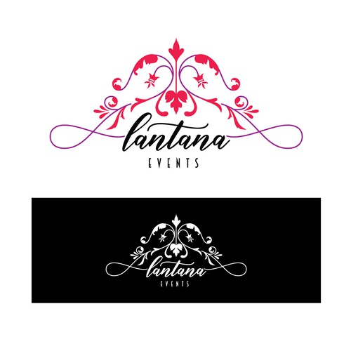 Filigree logo with the title 'Ornamental events organizer logo'