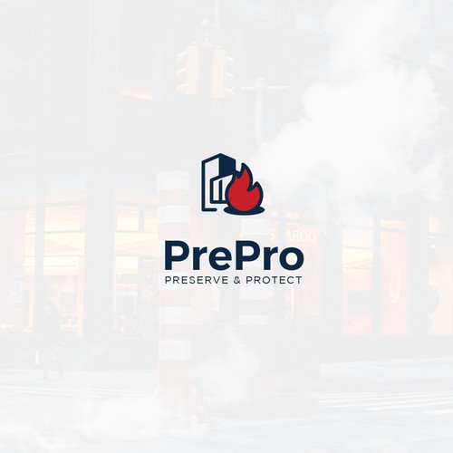Protection logo with the title 'Logo concept for fire protection company'