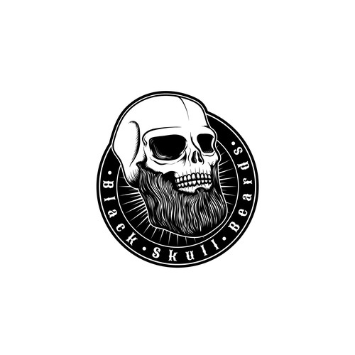 Badass logo with the title 'Logo for Black Skull Beard Company'