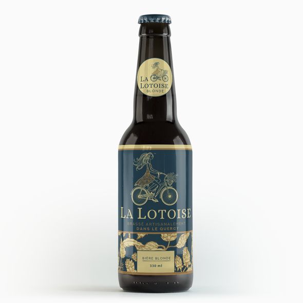 Craft beer label with the title 'La lotoise label'