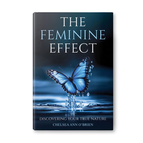 Paperback book cover with the title 'Feminine Book Cover design'