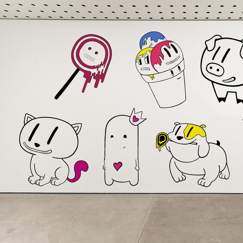 Ice cream artwork with the title 'Create designs for wall art'