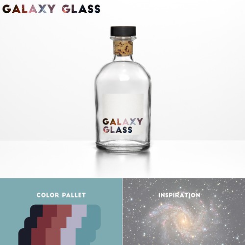 Galaxy design with the title 'Galaxy Glass '