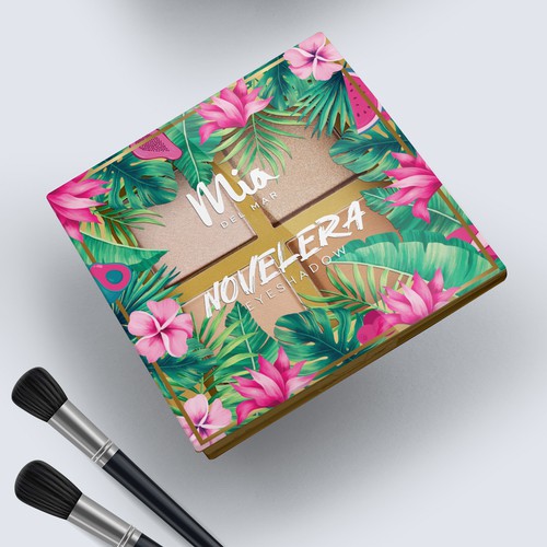 Makeup packaging with the title 'Latina Makeup Line - Eyeshadow quad packaging design.'