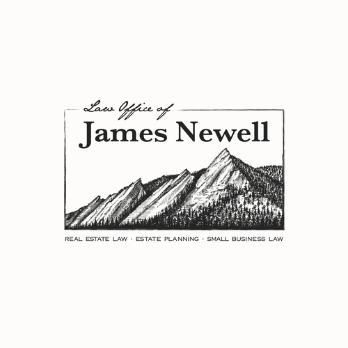 Nature logo with the title 'Hand-drawn logo for James Newell law office-'