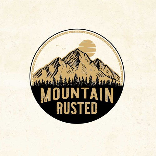 Adventure logo with the title 'Mountain Rusted'