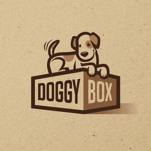 Subscription box logo with the title 'Doggy Box'